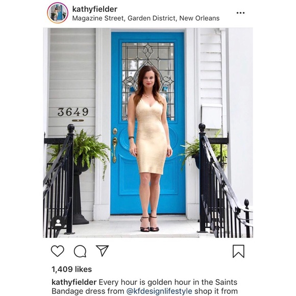 NWOT Athina Gold & Pink Bandage Dress - Picture 4 of 8